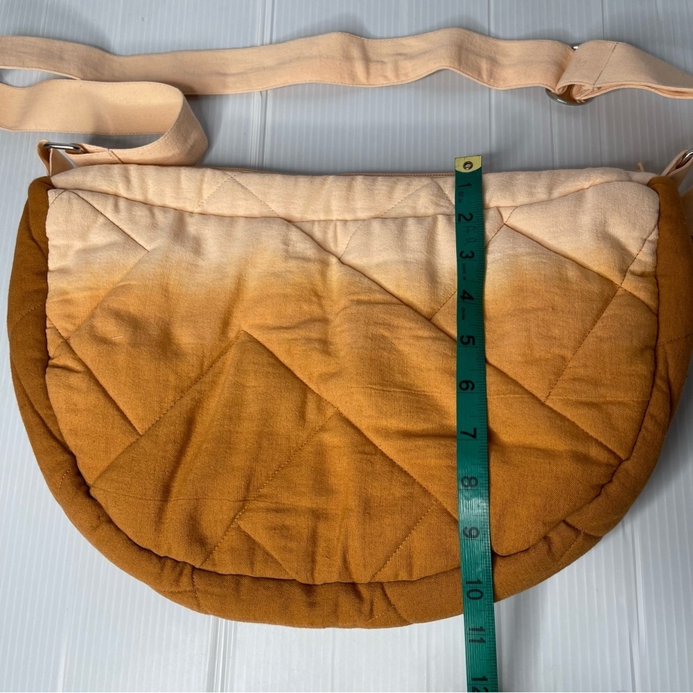 World Market Ombré Brown/Orange Quilted Crossbody Purse - Picture 3 of 8